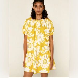 Compania Fantastica Size Medium Dress Yellow and white